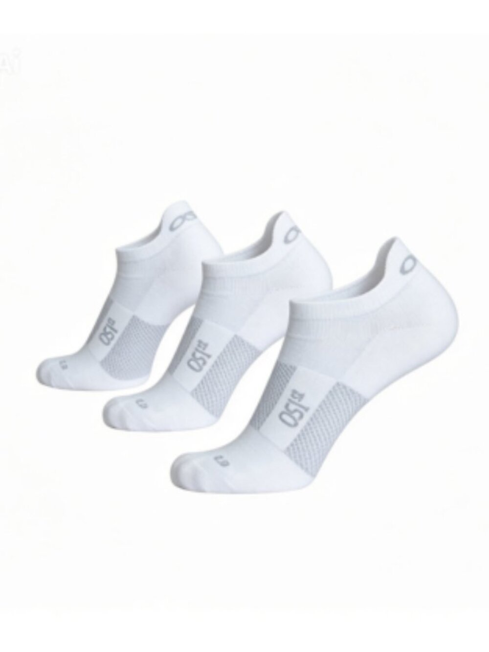 OS1st Thin Air Performance Unisex No Show White - 3 Pairs